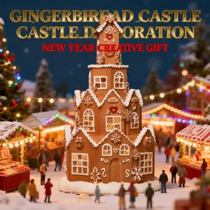 Glowing Gingerbread Village - Magical Resin Holiday Decorations for Home/Parties, New Year/Birthday Gifts, and Collector-Grade Festive Display LED Ornaments