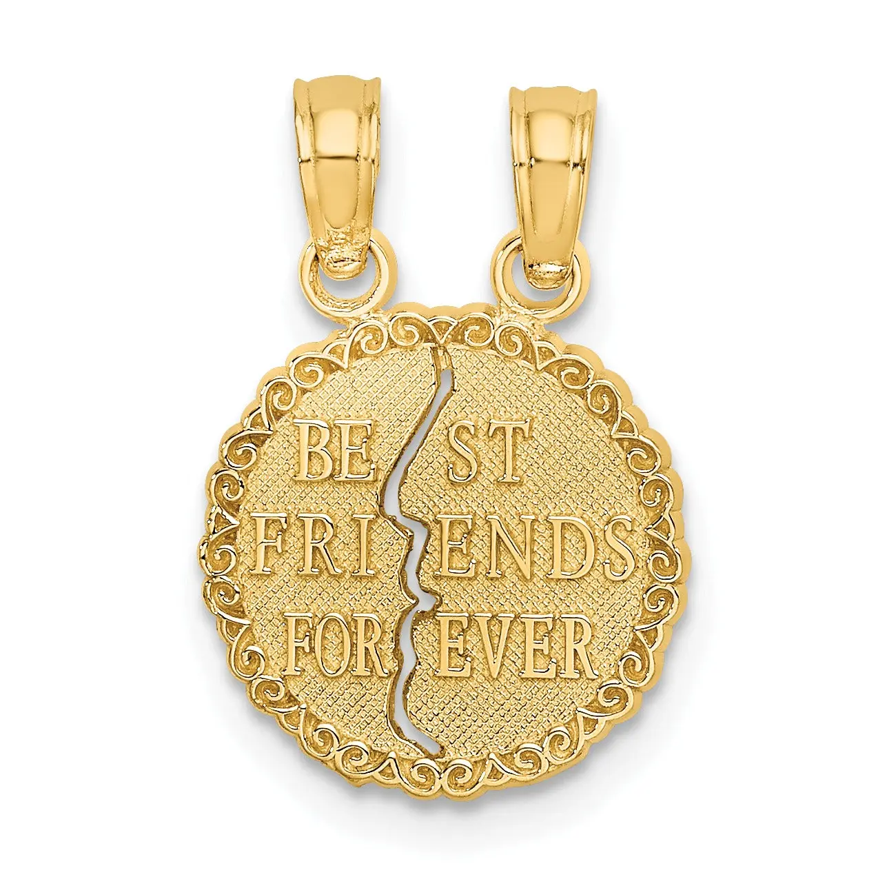 14K Gold Best Friends Forever Break-apart charms Pendant
