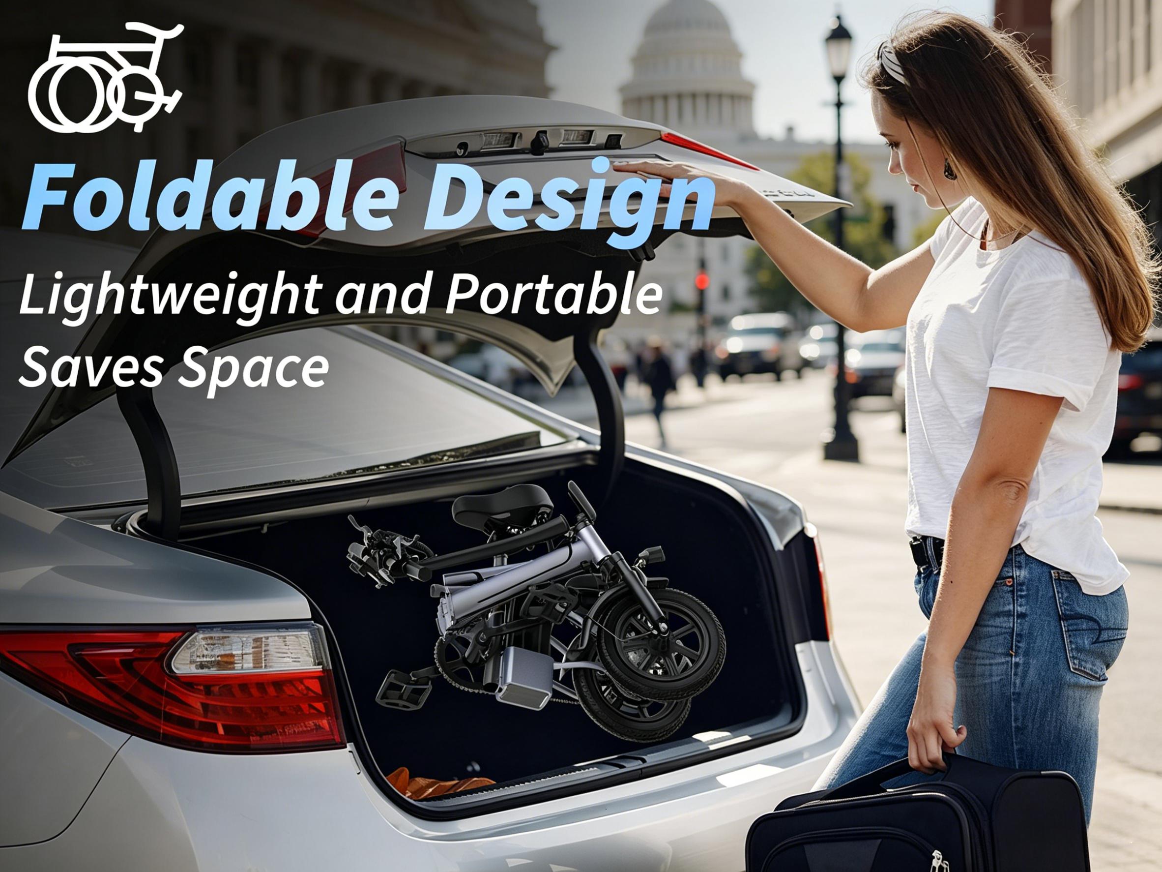 US 14" Foldable Electric Bike for Adults | 750W Peak Motor, 22 MPH Speed | 48V 10.4Ah/15.6Ah Battery, Electric Scooter| with Dual-Seat and Multi-Shock Absorption & Smart APP | With Phone Holder | UL2849 Certified Motor | Nice for Gift & Daily Commutes