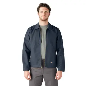 Dickies Men's Unlined Plain Long Sleeve Eisenhower Jacket, Airforce Blue JT75-AF, Menswear Tops & Coats, Twill Fabric with Brass Zipper