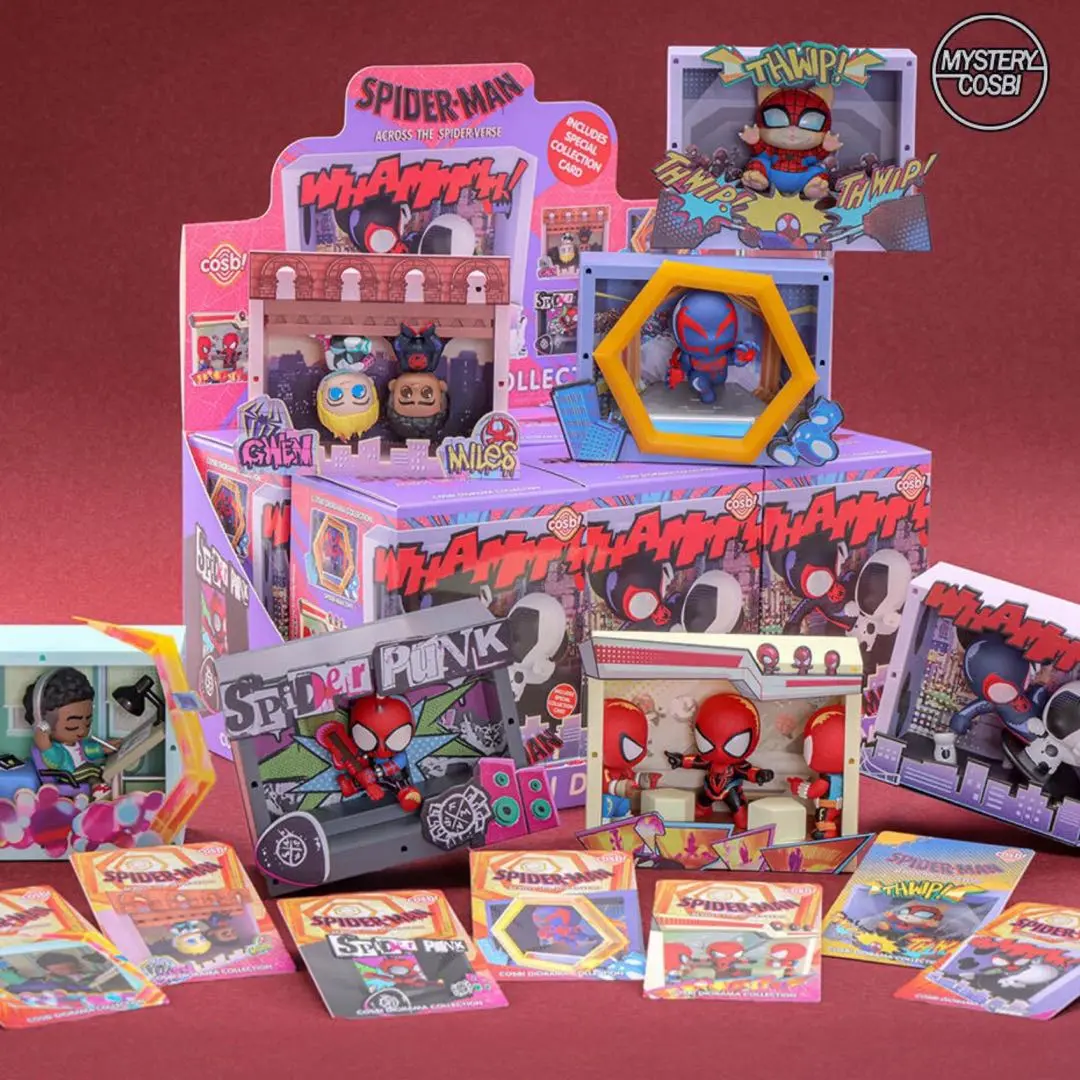 S-pider； A-cr0ss the Spider-Verse Scene C0SBI Blind Box Mini Figures