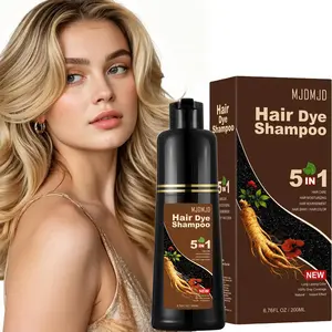 Blonde Brown Hair Dye Shampoo 5-in-1, 200ml – Natural Herbal Formula for Gray Hair Coverage, Semi-Permanent Color for Women & Men, Easy At-Home Use, Travel-Friendly & Convenient