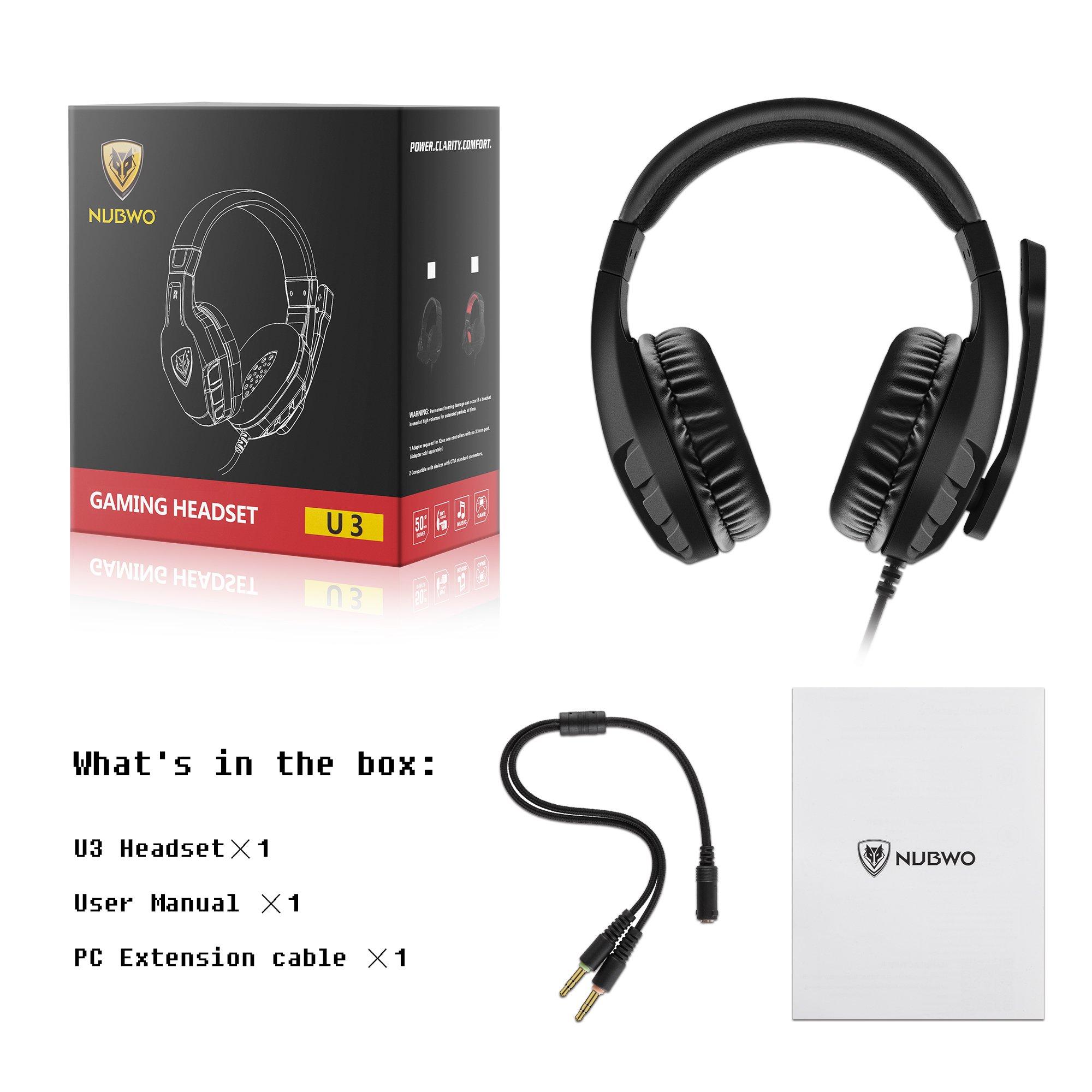 NUBWO U3 Xbox One PS4 Gaming Headset PC Mic Laptop Computer Stereo Headphones with Microphone for Playstation 4Xbox 1 Controller