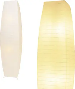 Paper Floor Lamp, Japanese Lamp with Rice Paper Lantern Shade, Minimalist Style Corner Floor Lamp for Bedroom, Office& Living Room (No Bulb)