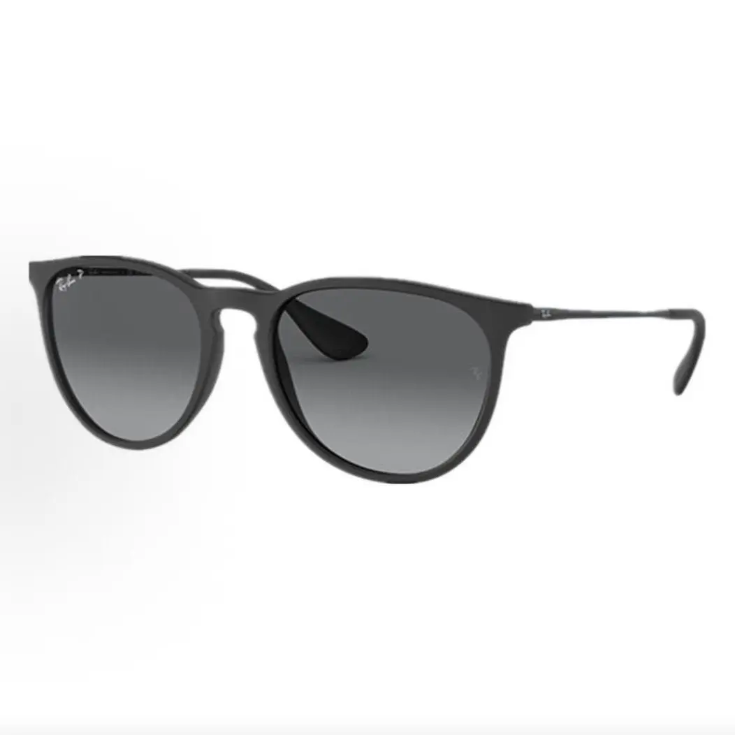 Pre-owned Brand new Ray Ban Round Matte Black Frame Gradient Grey Lens Sunglasses（Do not purchase directly. Contact us for details.）