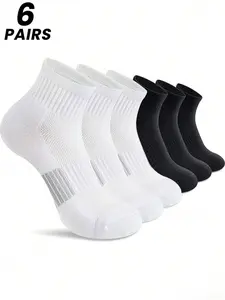 Men's Socks 2/4/6 Pairs, Short Socks, Moisture Wicking, Odor Resistant, Sports Socks, Thin Low Cut Boat Socks, Comfortable Soft