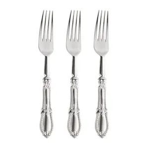 Silver Baroque Disposable Plastic Dinner Forks