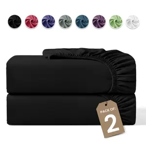 Lux Decor 2 Pack Fitted Sheets – Ultra Soft Microfiber, Deep Pocket 16 Inches, Wrinkle-Free, Fade & Shrinkage Resistant, Breathable – Available in different Colors outdoorfun