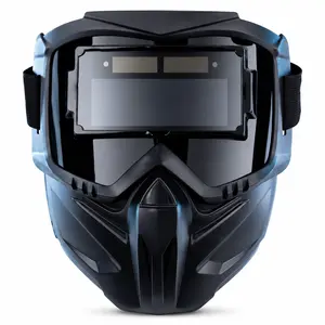 Auto Darkening Welding Helmet Full Face Mask, True Color Lens, Blue Light Protection, Solar Powered, Adjustable Shade DIN 9-13 for TIG MIG Stick Grinding