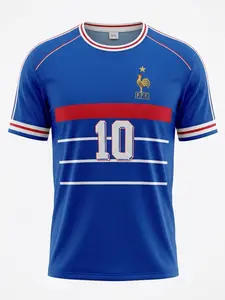 Retro Jerseys of The Argentina and France National Teams, Riker Messi, Zidane, Henry and Batistuta Football T-shirts and Jerseys