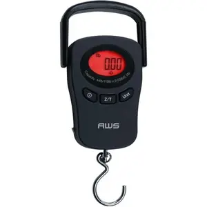 212 MAIN American Weigh Scales PK-110 110lb Digital Hanging Multi Function Scale, Portable Cast Iron Kitchen Tool with Peak Hold, Rubber Handle