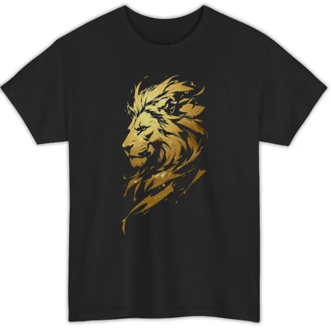 Majestic Golden Wild Lion Profile Animal Streetwear T-Shirt