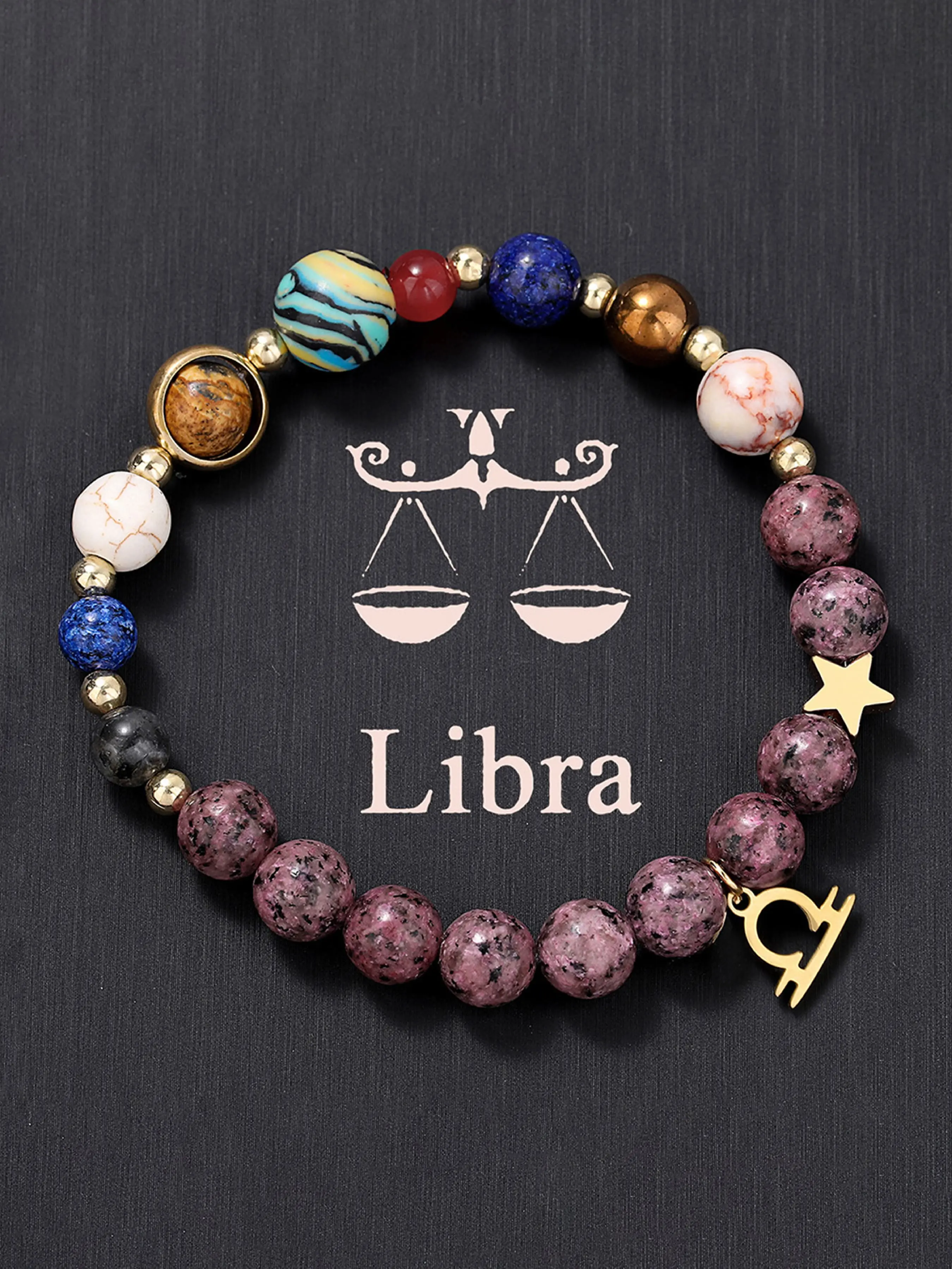 Solar System Bracelet with 9 Planets & 12 Constellations, Crystal Beaded Jewelry, Bracelet Design, Unisex Fashion Accessory, Meditation & Energy Healing Gift, Beaded Bracelets