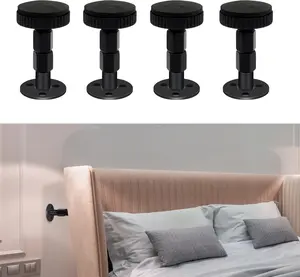 Headboard Stoppers for Wall, 4 Pack Bed Stoppers, 1.18in-2.76in Adjustable Bed Frame Anti-Shake Tool, Function as Bumpers Between The Wall and Couch, Bed Frames, and Headboards, No Creaking