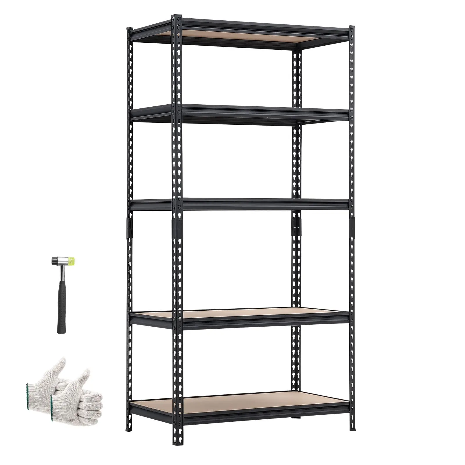 VEVOR Storage Shelves, 5-Tier Adjustable, 2000 lbs Capacity, Heavy Duty Garage Storage Shelving Unit, Metal Utility Rack Shelf, for Garage Warehouse Basement Kitchen, 36.34" W x 18.07" D x 71.38" H