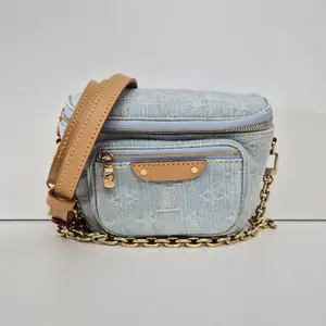 Pre-owned Louis Vuitton denim Belt Bags Mini Bumbag Monogram Denim