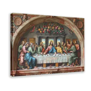 The Last Supper Christian Framed Canvas Wall Art Unique Religious Home Decor for Dining Room Gift for History Lovers And Faithful Hearts