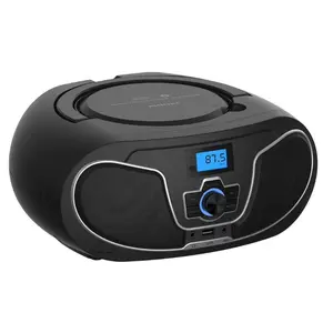 PHILIPS | Black Bluetooth CD Boombox – Top-Loading, Dynamic Bass Boost, Dual Speakers, FM Radio, USB/AUX Playback, MP3/CD-R/CD-RW Compatible, Portable & Lightweight