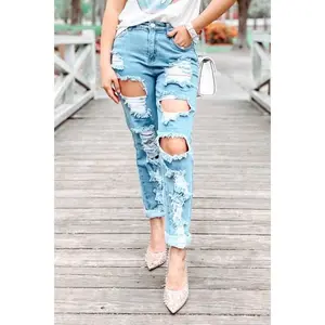 Jemma Straight Leg Ripped Mom Jeans