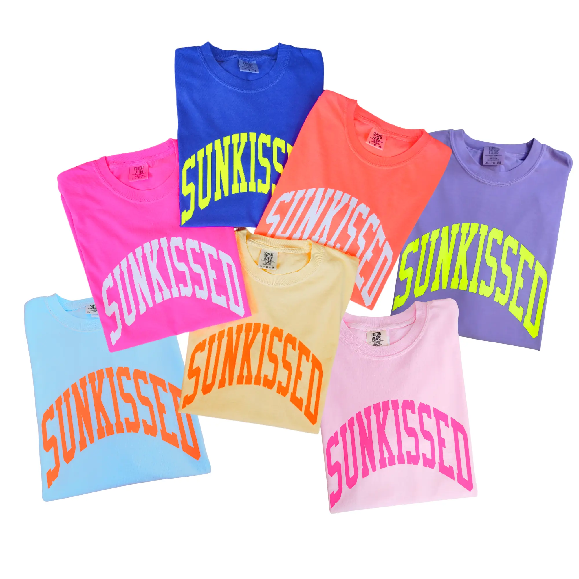 Sunkissed T-Shirt for Women, Neon Oversized Shirts, Summer Outfit, Vacation Outfits, Beach Tshirt, Comfort Colors 100 Cotton Tee, Sun Shirt, Coconut Girl Beachy Graphic Tee