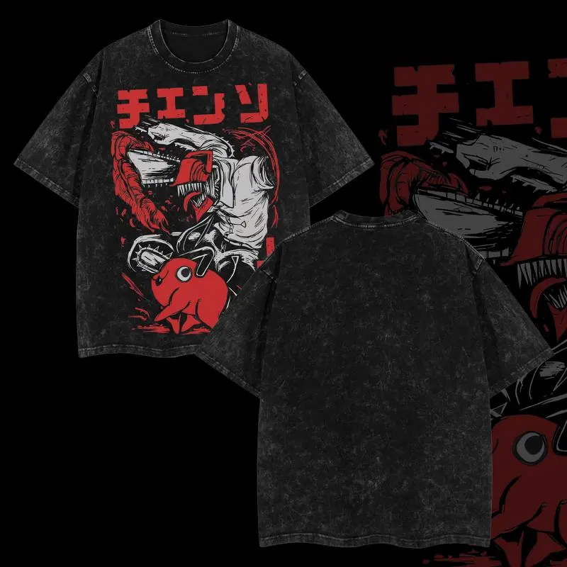 Denji & Pochita Chainsaw Man T-Shirt Manga Shirt Anime, Art Naruto, Itachi, Kakashi Hateke Shirt, Streetwear, Special Gift anime lover anime clothes subtle anime merch