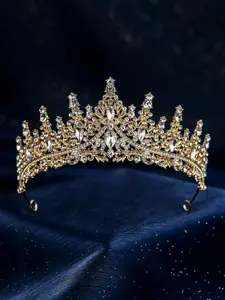 Women's Wedding Crown Headpiece, Classic Baroque Style Rhinestone Design, Perfect for Birthday Parties & Halloween Costumes