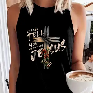 Let Me Tell You About My Jesus" Faith Cross Tank Top