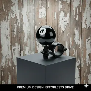 8 Ball Steering Wheel Knob Spinner, Heavy-Duty Suicide Knob Handle, Universal 360° Rotating Steering Wheel Accessory Compatible with Most Vehicles 1113