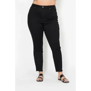 Judy Blue Tummy Control High Waist Midnight Black Shield Pockets Skinny Jeans 88865, Stretchy Cotton Denim  Womenswear Bottom, Last Few size 3/5/22/24
