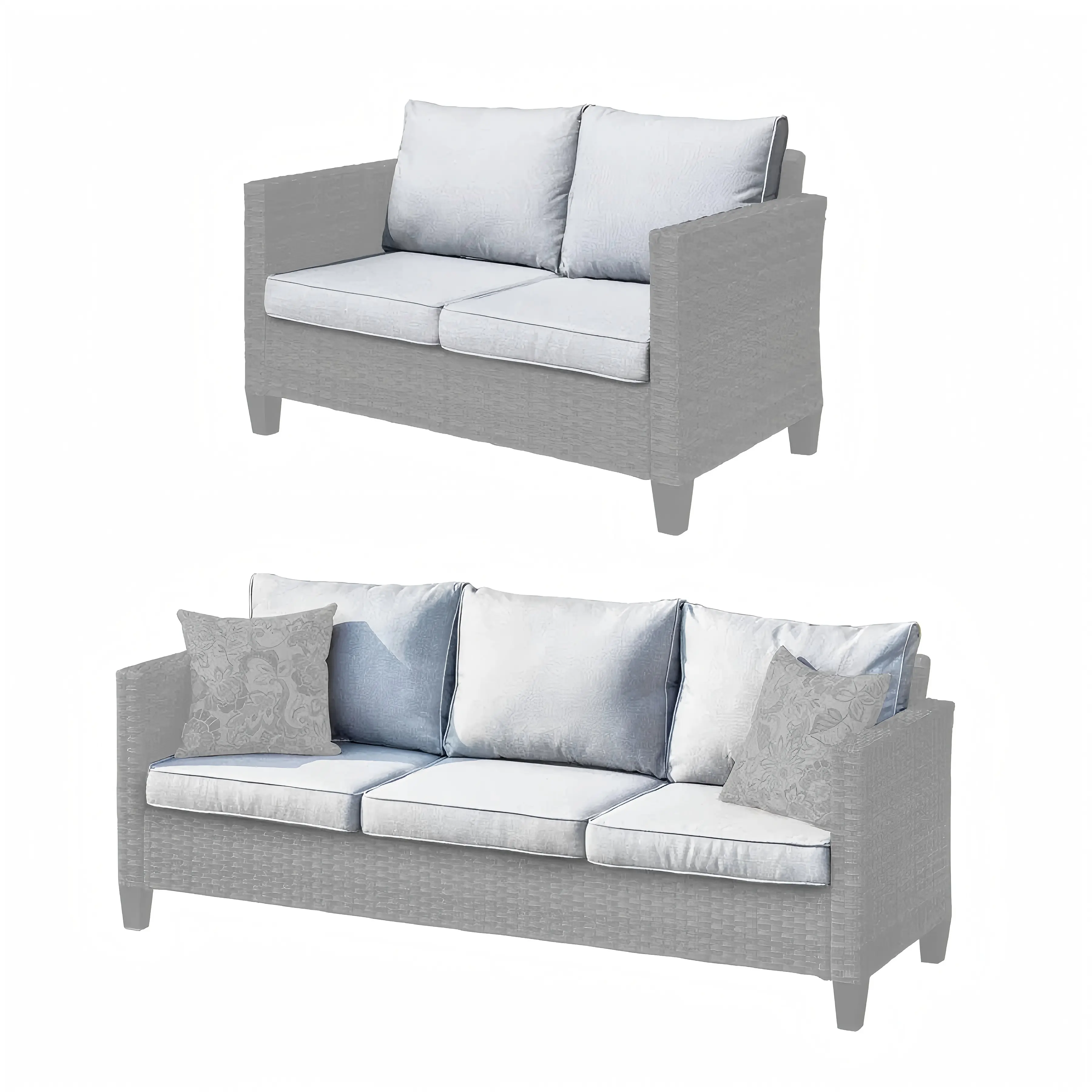 【Back To School】OVIOS Vultros Series Replacement Cushion Covers for Outdoor Patio Furniture, Seat & Back Covers Only, Water-Resistant Slipcovers, Cushions Not Included, Please Check Dimensions Before Purchase