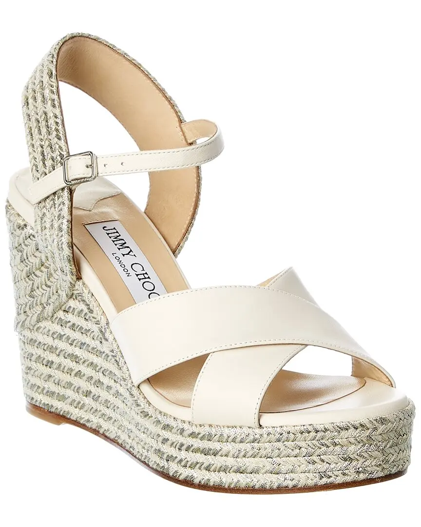 Jimmy Choo Dellena 100 Leather Wedge Sandal