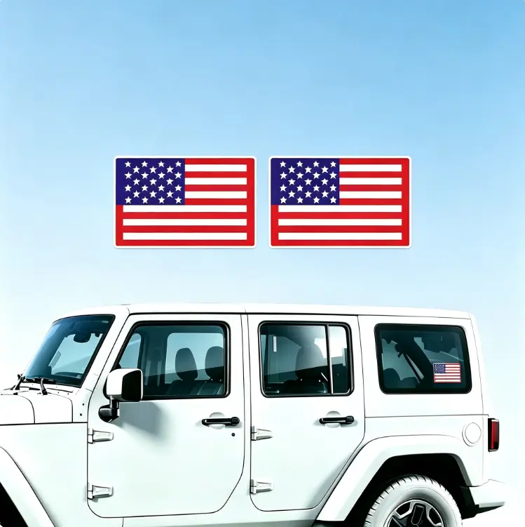 【Summer Survivals】Joytutus 2PCS American Flag Car Magnet - 6"×3.7" Strong Magnetic USA Flag Decal with Stars & Stripes Design, Patriotic Vehicle Exterior Decor for Cars, Trucks, SUVs & Jeeps, Stylish Car Accessories, Summerfinds