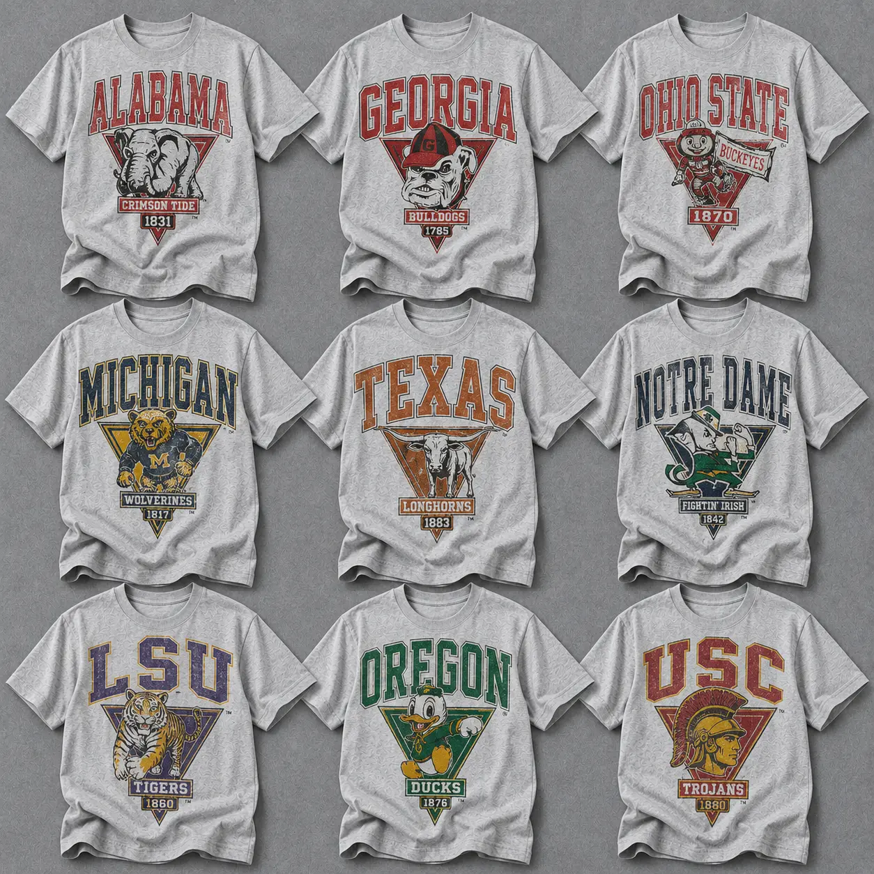 Vintage College Football Shirt Retro University Logo Tee Old School Campus Spirit Graphic T-Shirt Game Day Fan Gift Unisex Apparel