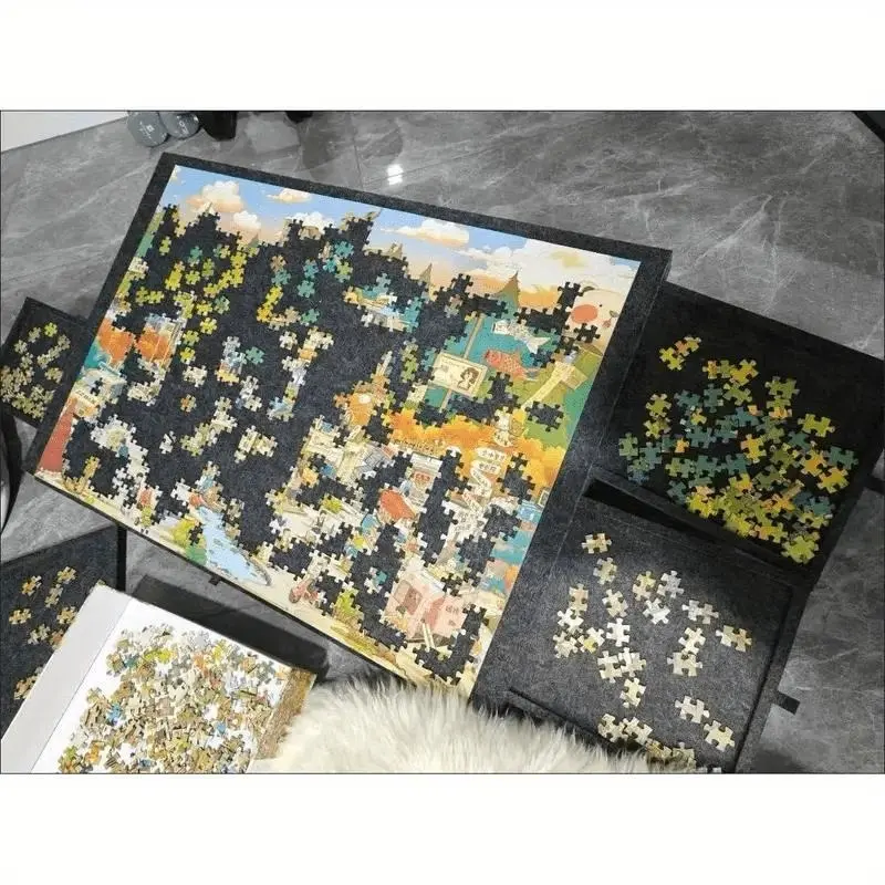 Compact Puzzle Sorting Tray Organizer for 500pcs Jigsaw Puzzles, Gift for Puzzle Lovers