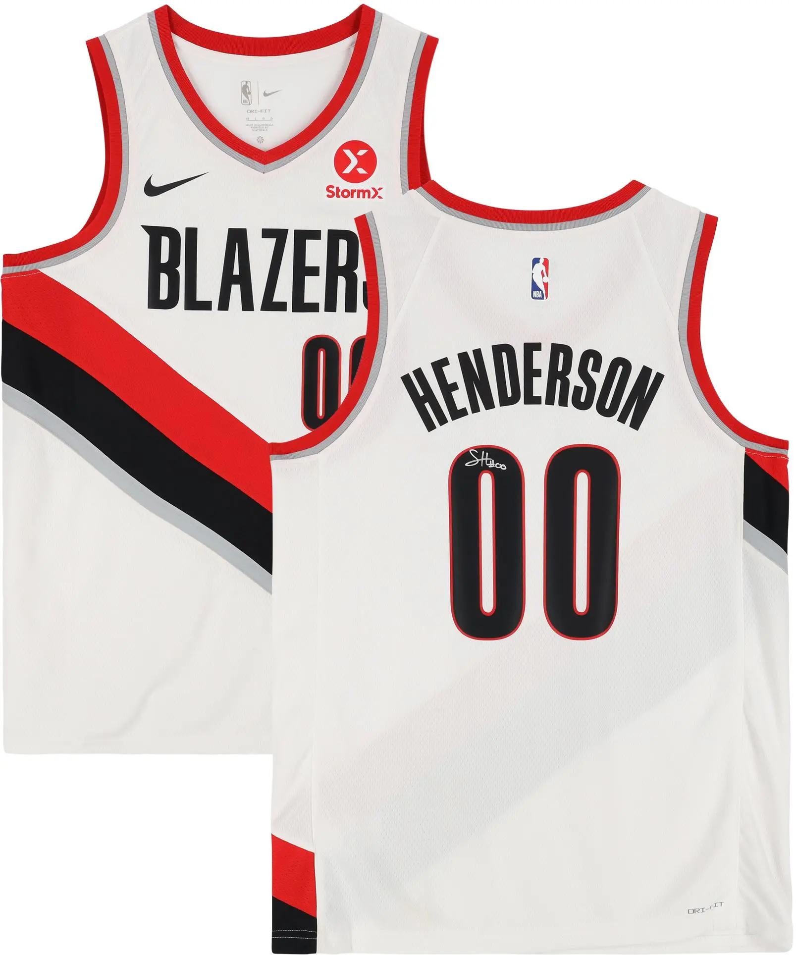 Scoot Henderson Portland Trail Blazers Autographed White Nike Swingman Jersey - Fanatics Authentic Certified