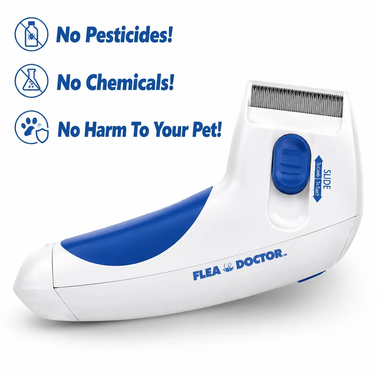 Flea Doctor Electric Fleacomb for Dogs & Cats, Lightweight Single Item Pet Flea & Tick Treatment Tool, No Harsh Chemicals, No Pesticides