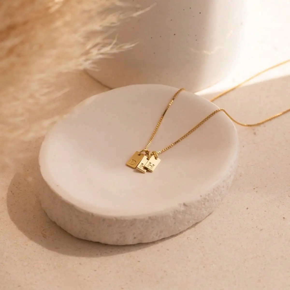 Women's Minimalist Initial Name Necklace - Gold Non Tarnish Stainless Steel Letter Pendant, Long Box Chain, Custom Built Tarnish Proof Personalized Jewelry, Daily Fashion Accessory, Mother's Day Gift for Mom, Stainless Steel Necklaces, Non Tarnish Jewelry