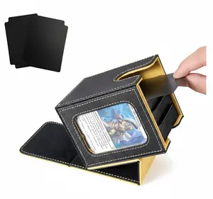 MTG Commander Deck Box – Holds 100 Double-Sleeved Cards (Black/Yellow, 1 Window)