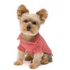 Millennium Pink Aran Medium Dog Sweater, Size #12