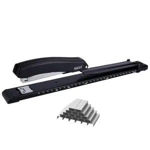 Long Arm Stapler with 1000 Staples, Holds Up to 20 Sheets, Ruler Included, 2 Binding Modes, Durable Metal Body, A2-A6 Booklets