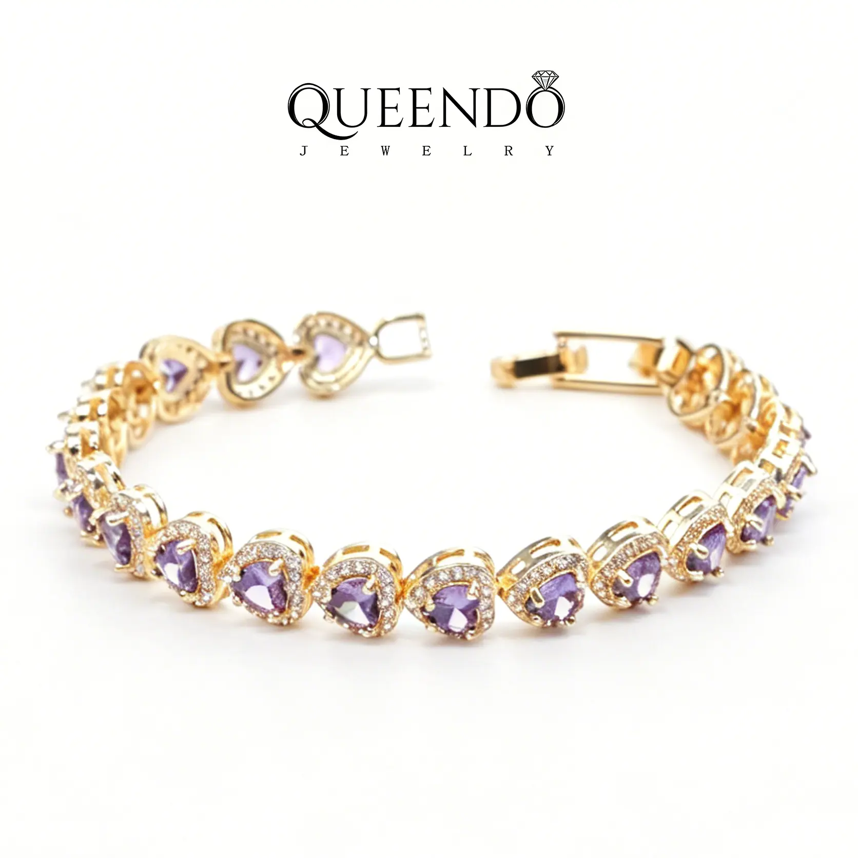 QUEENDO Unisex Elegant Multi-Color Heart-Cut Stackable Bangle Bracelet - Copper, Non-Tarnish, Waterproof, Adjustable Comfort Fit, Minimalist Quiet Luxury Daily Casual Wear, Ideal Gift for Office, Unisex Names