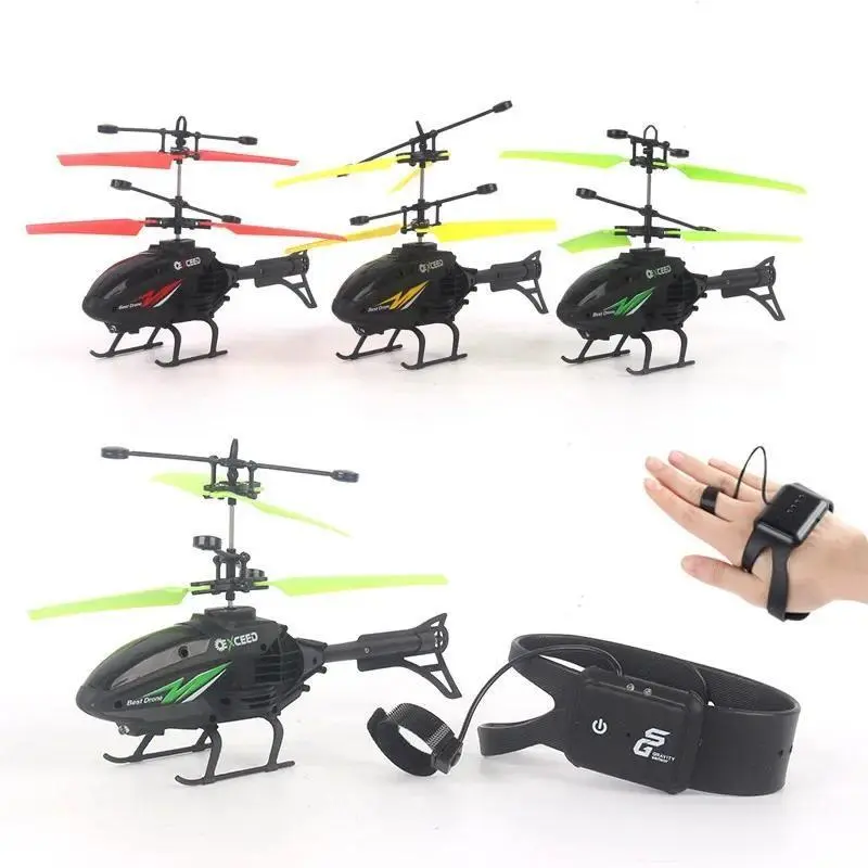 Unisex Mini RC Drone - Hand-Controlled Induction Fly RC Hobby Toy, Impact-Resistant Wrist Watch-Connected Aircraft, Rechargeable with Lighting, for Above 12 Years Old