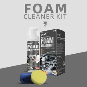 OGAS Advanced All-Purpose Foam Cleaner Kit, Lemon Scent, Powerful Multi-Surface Cleaner & Degreaser for Car Interiors, Home, Kitchen, Bathroom, Auto - Removes Tough Stains, Grease, Eliminates Odors, Safe on Leather, Upholstery, Plastic, Vinyl, Rubber