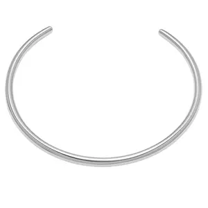 Collar Cuff Bangle Necklace - Stainless Steel