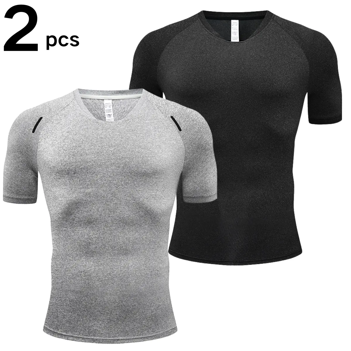Men's Fitted Deep V-Neck Flexible Compression Sports Tee - Short Sleeve Activewear Gym Top for Fitness Shirts, Gym Workouts