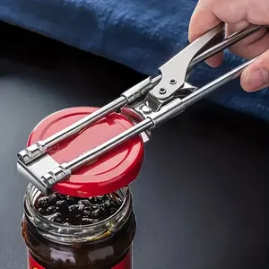 Stainless Steel Adjustable Jar & Bottle Opener - Multi-Functional Manual Kitchen Tool with Ergonomic Grip for Easy Opening of Jars, Cans, and Bottles, Kitchen Tool Opener | Ergonomic Grip Design | Stainless Steel Tool, Jar Openers for Kitchen Utensils