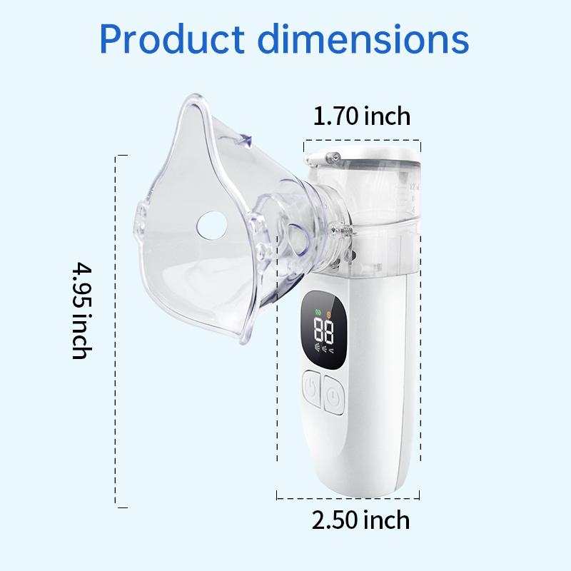 Nebulizer, Smart Digital Display Portable Nebulizer for Adults and Kids, Portable Nebulizer Machine for Breathing with Mouthpiece and Mask, Handheld Nebulizer for Travel and Home Use