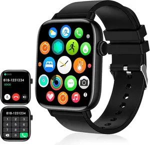 Men's Smart Watch - 1.90" HD Touch Screen, Bluetooth Calling, 120+ Sport Modes Fitness Tracker, Heart Rate & Sleep Monitor, IP68 Waterproof, Compatible with Android & iPhone, Black