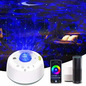 Flower Dance Home Use USB Kids Moon Projection Night Light Smart App Control Led Star Projector Lamp with Galaxy Effect & Voice Control via Alexa and Google Assistant