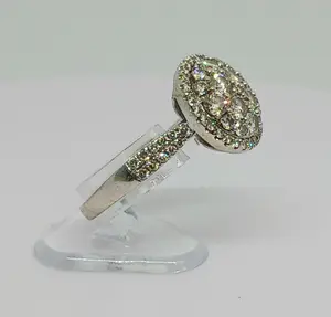 EFFY 14kt White Gold & 1.71ct Natural Diamond Cluster Ring SI1/SI2-F/G Clarity Size 8.5 Custom Fit Elegant 'Boutique' Collection